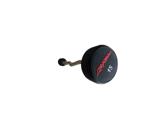 Rubber Coated Curl Barbell with Lifefitness Logo