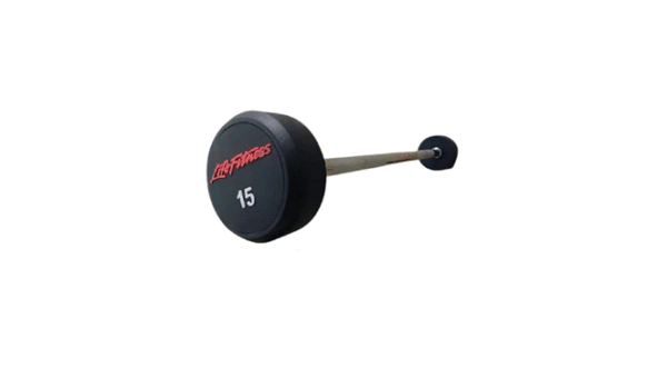Untitled design (30) Rubber Coated Straight Barbell with Lifefitness Logo