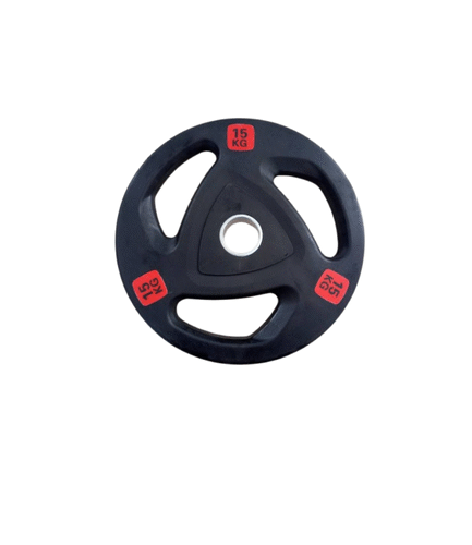 REALFITNESS 3 Holes Black Rubber Coated Olympic Plate